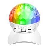 Weihnachten Projektor, RGB Disco Licht DJ Disco Lichter Lampe Geburtstag Party Lichter Dekorationen Ball Projektor Weihnachten Bühne Lampen Club Beleuchtung für Weihnachten Dekorationen Außen(White)