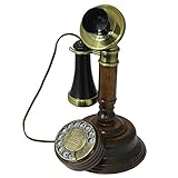 Opis 1921 Cable - Modell C - Altes Telefon mit Wählscheibe/Festnetztelefon Retro/Antike Deko/Drehscheiben aus Holz mit Metallkling