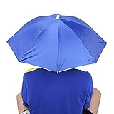 Tyenaza Regenfester Regenschirmhut, 65cm Blau Hat Umbrella Regenschirm Hut Erwachsene Sonnenschutz-Angelschirm Sonnencreme Winddicht Kopfmontierter Regenschirm Top Klapphut Reg