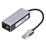 KUYiA USB 3.0 auf 2,5 G Netzwerkadapter, USB 3.0 auf Gigabit Ethernet-Adapter, USB 3.0 auf RJ45 LAN-Ethernet-Karte, 2500/1000/100 Mbit/s, unterstützt Windows 7/8/10, XP, Vista, Mac/OS/Linux