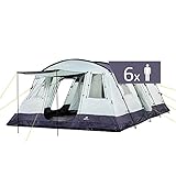 CampFeuer Zelt XtraL für 6 Personen | Dunkelblau/Grau | Großes Tunnelzelt mit riesigem Vorraum, 5000 mm Wassersäule | Fest vernähter Boden | Gruppenzelt, Campingzelt, F