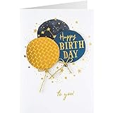 Sheepworld, Gruss & Co - 90889 - Klappkarte, Sonne, Mond und Sterne, Nr. 03, Geburtstag, Happy Birthday to you., mit Umschlag, weiß, 16,5cm x 11,5