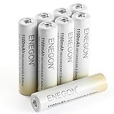 ENEGON AAA Batterien 1100mAh Wiederaufladbar - Hochkapazitäts 1,2V NI-MH AAA Akkus Vorgeladen - Geringe Selbstentladung, inkl. Aufbewahrungsbox, 8er Pack