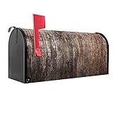 banjado® Amerikanischer Briefkasten - US Mailbox/Letterbox mit Motiv Altes Holz 51x22x17cm - Postkasten Stahl aus Amerika – Briefkasten amerikanisch pulverb