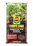 COMPO SANA Bonsaierde mit 8 Wochen Dünger, Erde für alle Zimmer- und Freiland-Bonsai, Kultursubstrat, 5 L