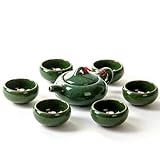 Chinesisch Kung Fu Teeservice, Koi Keramik Tee Set, Retro Handgemachte Porzellan Teekanne und 6 Teetassen Set Tee-Liebhaber Teekanne S