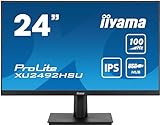 iiyama Prolite XU2492HSU-B6 60,5cm 23,8' IPS LED-Monitor Full-HD 100Hz HDMI DP USB3.2 FreeSync schw