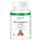 Guaranasamen Extrakt - mit Koffein & Vitamin B6-120 Kapseln - Hochdosiert - 100% Vegan – Deutsche Produktion & Laborprüfung - NutriFair | Premium & F