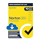 Norton 360 Premium 2024 | 10 Geräte | Antivirus | Secure VPN | Passwort-Manager |1-Jahres-Abonnement mit Verlängerung | PC/Mac/Android/iOS | Aktivierungscode per E