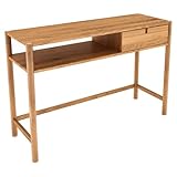 Lomadox Schminktisch Kosmetiktisch, Eiche massiv geölt, Echtholz/Massivholz, montierte Lieferung