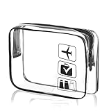 Sibba Transparente Reise Kulturtasche Durchsichtige Flugzeug Beutel PVC Kosmetiktasche Wasserdicht Reise Kosmetiktasche Wasserdicht Kulturtasche Reisebeutel Kulturtasche Für Männer Frauen F