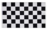 PHENO FLAGS Motorsportflagge, 150x90cm - schwarz-weiße Rennflagge mit stabilen Metallösen & Doppelnaht, Zielflagge - Formel 1 Fanartikel, w