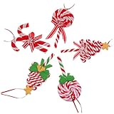 Amosfun 5St Anhänger aus weichem Ton Christbaumschmuck Weihnachtsschmuck für Baum weihnachtsdeko weihnachtsmotiv Süßigkeiten Lutscher weihnachtslutscher Dekoration Weihnachtsbaumschmuck