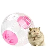 18,5 cm Hamster Gymnastikball, Kunststoff Hamster Laufball Transparent Hamster Ball Rennmaus Übungslaufball für Meerschweinchen Hamster Rennmaus(Rosa)