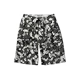 Hawaiianische Strand-Shorts – Herrenmode, lässig, Sommer, bedruckte Shorts mit Taschen, leicht, entspannte Passform, Kordelzug, elastische Taille, Badeshorts, AI, XL