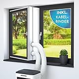 LAINFELD Fensterabdichtung für Klimaanlage | 400 cm | Inkl. 2x Kabelbinder | Fensterdurchführung für Abluftschlauch Mobile Klimagerät F