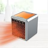 Livington Handy Heater Power Cube - tragbare, leise Mini-Keramikheizung - 1200 Watt - Energiesparend & kosteneffizient - 7 LED-Stimmungslichter - ideal für Büro, Garage, Küche, Werk