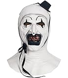 keland Terrifier Art Der Clown Maske Erwachsene Realistisch Gruselige Pennywise Vollgesichtsmaske Creepy Halloween Cosplay Requisite (Weiß)