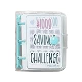CALIDAKA 1000 Sparbüchsen, wiederverwendbarer Mini-Binder, Geldsparbuch, mit Umschlägen, 25 Blatt, Geldsparbuch zum Sparen von G