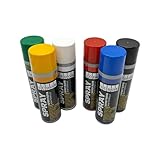 Sprayfarben-Set 6 Farben je 200 ml. Schnelltrocknende Graffiti-Farben. Sprühdose Spraydose. Grundfarben Schwarz Weiß Blau Grün Rot Gelb. Sprühfarben für Holz, Stein, Wand, Metall, Glas, Gips, Keramik