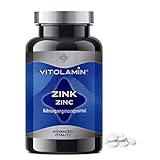 VITOLAMIN® ZINK 365 Natürliche Tabletten - Nahrungsergänzungsmittel mit hoch bioverfügbarem Zink zur Erhaltung von Haaren, Haut und Nägeln unter normalen Bedingung