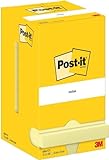 Post-it Notizen Kanariengelb, Packung mit 12 Blöcken, 100 Blatt pro Block, 76 mm x 76 mm, Farbe: Gelb - Selbstklebende Notizzettel für Notizen, To-Do-Listen und Erinnerung