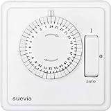 Suevia SU280447 Unterputz-Zeitschaltuhr analog Tagesprogramm 1200W IP20 EIN/AUTO/AUS-Prog