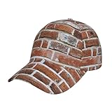 Yyoretp Fashionables Baseballkappe, klassisch, Baumwolle, Motiv: alte Ziegelsteinmauer, verstellbar, Unisex, Schwarz, Schwarz , Einheitsgröß