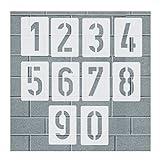 Zahlen-Schablonen-Set 003515, Zahlen 0-9 / 15cm hoch, 10 einzelne Schab