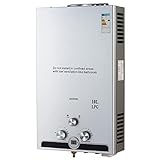 CO-Z 10L Gas Durchlauferhitzer LPG Warmwasserbereiter Durchlauferhitzer Warmwasserspeicher Heißwasserbereiter Boiler Tankless Instant Boiler (10L)