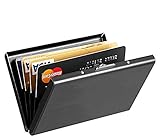 KRS CA-Schwarz Premium Kreditkartenetui aus Metall - blockiert RFID und NFC – für Kreditkarten Personalausweis EC-Karte RFID Blocker Schutz (CA-Schwarz)