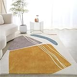 AU-OZNER orientalischer Teppich Gelber Teppich, großer Teppich, leicht zu reinigender Sofabodenteppichkleiner Teppich,Gelb,120x160