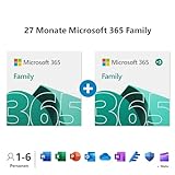Microsoft 365 Family | 27 Monate, bis zu 6 Nutzer | Word, Excel, PowerPoint | 1TB OneDrive Cloudspeicher | PCs/Macs & mobile Geräte | Aktivierungscode per E-M