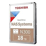 Toshiba 18TB N300 Interne Festplatte - NAS 3,5 Zoll SATA HDD Unterstützt bis zu 8 Laufwerksschächte, Entwickelt für 24/7 NAS-Systeme, Neue Generation (HDWG480UZSVA)