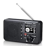 Albrecht DR 86 kleines Seniorenradio, 27861, DAB+/UKW, Musik Streaming, integrierter 2200mAh Akku, Farbe: schw
