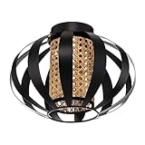 Lindby Deckenlampe 'Tamira' (Landhaus, Vintage, Rustikal) in Schwarz aus Metall u.a. für Wohnzimmer & Esszimmer (1 flammig, E27) - Deckenleuchte, Lampe, Wohnzimmerlamp