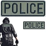 TXSN Große Polizei-Aufnäher, bestickte Schleife und Haken Polizei-Patch für taktische Weste, Uniform, Jacke, Trägerhut, ein großer und ein kleiner…