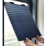 Ausziehbarer Sonnenschutz Vorhang Saugnapf Rollo für Fenster - Balkon Büro Isolierung Plissee Verdunkelung Sichtschutz und Sonnenschutz ohne B