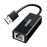 UGREEN LAN Adapter USB 2.0 Netzwerk USB zu RJ45 Ethernet Adapter 10/100Mbps geeignet für Surface Pro 3, MacBook, Rasberry Pi usw. kompatibel mit Windows 10, Win 8.1, Linux ,Wii, Wii U Schw