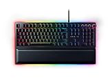Razer Huntsman Elite (Purple Switch) - Gaming Tastatur mit opto-mechanischen Schaltern (Drehregler, beleuchteter Handballenablage, RGB Chroma) QWERTZ DE-Layout | Schw