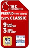 Prepaid CallYa Classic | ohne Vertragsverbindung | 10 Euro Startguthaben I 5G-Netz | 9 Ct. pro Min oder SMS in alle dt. Netze und EU I 3 Ct. pro MB