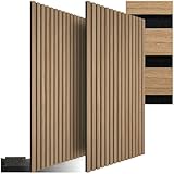 tectake® 3D Akustikpaneele, Holz Optik Paneele, Wandpaneele in Holzoptik als Schallabsorber, Panels für Wohnzimmer, Küche, Wand Deko, Wandverkleidung und Schallschutz - Eiche hell, 2er S