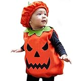 aaSccex Baby Infant Set Kleinkinderhut Weste Mädchen Töpfe Outfits-Jungen Kürbis Kostüme für Babys Outfits & Set Weste Jungen 92 (Orange, 6-12 Months)