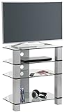MAJA Möbel TV-Rack Glas Metall Alu - Klarglas 70 x 50 x 77