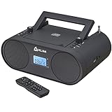 KLIM Boombox B4 Radio mit CD Player + 2024 Release + AM/FM Radio, MP3, Bluetooth, AUX, USB tragbar mit kabellosem Modus und aufladbaren Akku + Mit Fernbedienung, Autosleep, Digital EQ