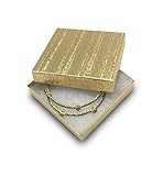 TheDisplayGuys 25er Packung # 33 Baumwollgefüllte Papppapier Schmuckschatulle Geschenkbox - Goldfolie (8,9 x 8,9 x 2,5 cm) / (3 1/2 'x 3 1/2' x 1 ')