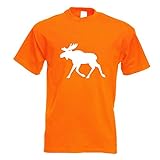 Kiwistar - T-Shirt - orange - Elch - Schweden Motiv Bedruckt Funshirt Design Print - mit Motiv Bedruckt - Funshirt Design - Sport - Freizeit - Herren - M