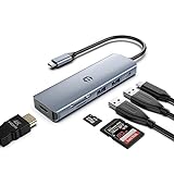 Tymyp 6 in 1 USB C HUB, 4K HDMI, 100W PD, 3 x USB 3.0, SD/TF Kartenleser für Laptop und Smartphone, kompatibel mit USB C Laptops Dell/HP/Surface und anderen Typ C G