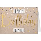 Sheepworld, Gruss & Co - 91105 - Klappkarte, Canvas, Nr. 12, Geburtstag, Happy Birthday to you!, mit Applikation, Umschlag, g