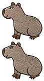 Capybara Aufnäher, bestickt, 2 Stück